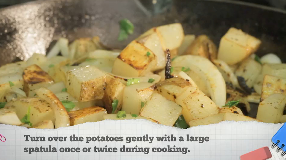 Sauteing Idaho&reg; potatoes is just one of the many cooking techniques featured on Potato101.com.