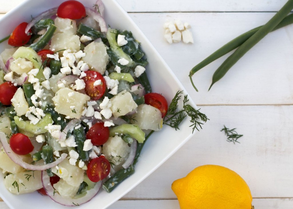 Fresh, light and colorful, Greek Idaho&reg; Potato Salad promises to become a family favorite.